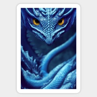 Portrait of a Blue Dragon Sticker